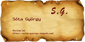Sóta György névjegykártya
